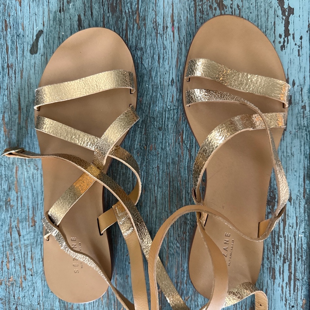 Sezane golden Helene sandals
